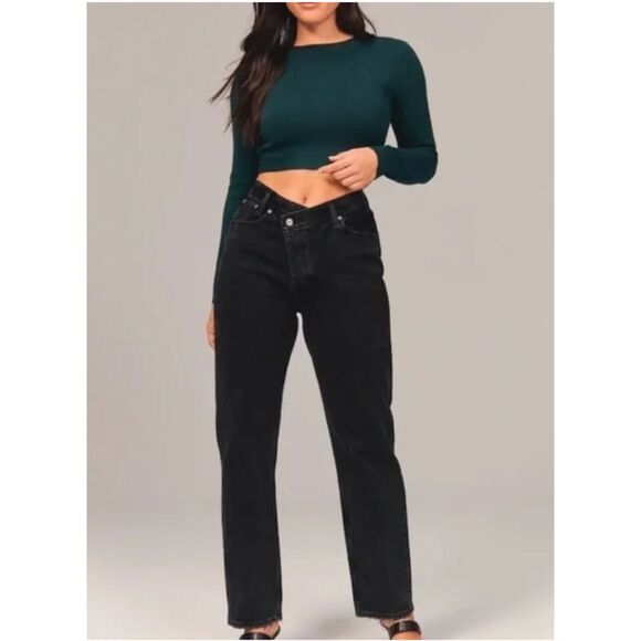 Abercrombie and Fitch Denim - Abercrombie and Fitch The Dad High Rise Black Jeans Size 2S